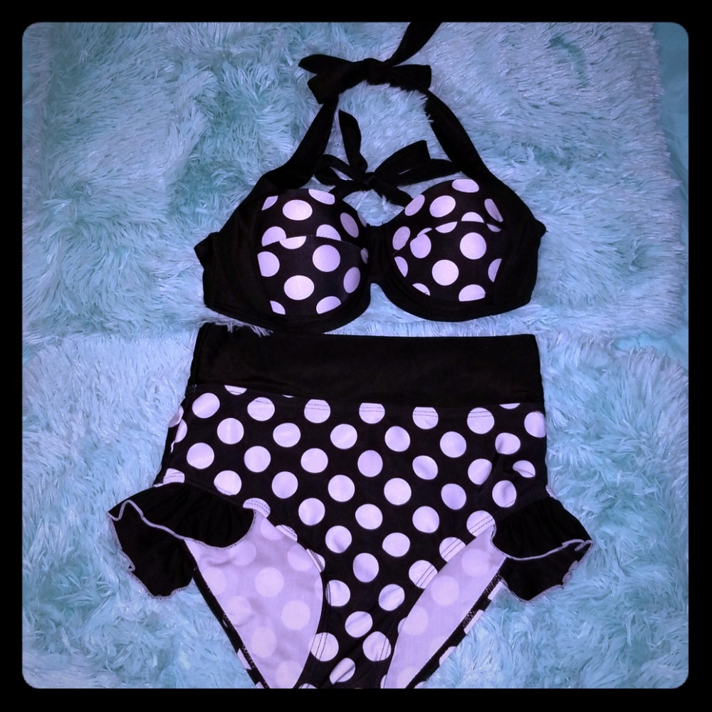 High Waist Polka Dot Swimsuit